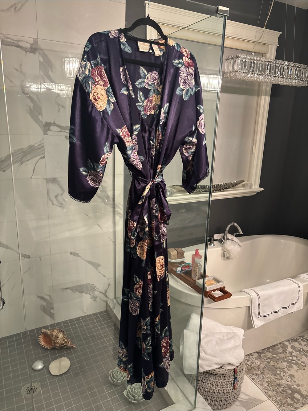 Vintage 1990s Silk And Satin two piece robe set size Large